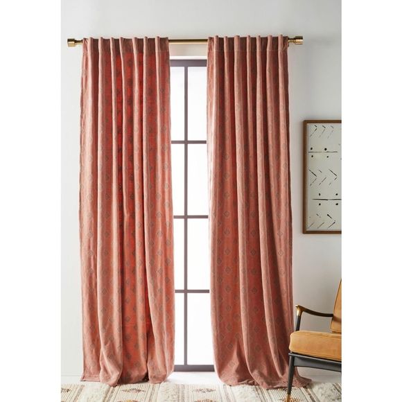 New Anthropologie Jacquard Chenille Curtain 50 x 84" -1 Panel Only - Picture 1 of 6